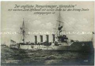Der englische Panzerkreuzer "Hampshire"