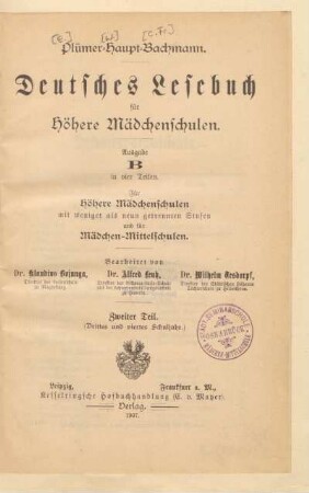 Teil 2, [Schülerband]: (Drittes und viertes Schuljahr)