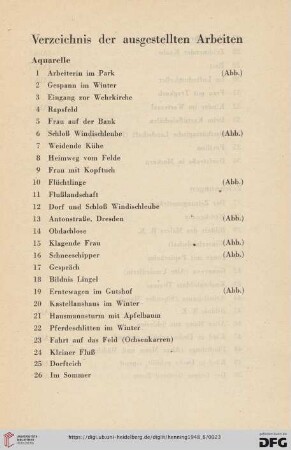Aquarelle (Nr. 1-36)