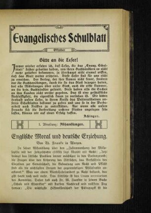 Bitte an die Leser!