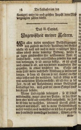 Das II. Capitel. Ungewißheit meiner Aeltern