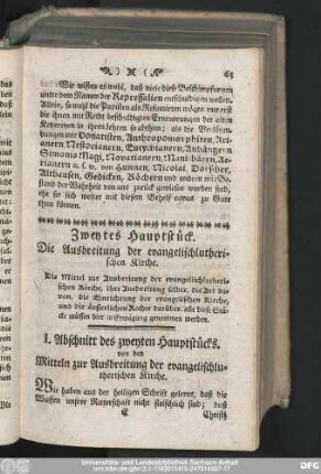 I. Abschnitt des zweyten Hauptstücks. von den Mitteln zur Ausbreitung der evangelischlutherischen Kirche.