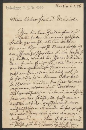 Brief an Robert Musiol : 06.01.1886-07.01.1886