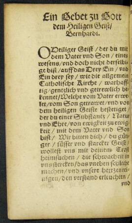 Ein Gebet zu Gott dem Heiligen Geist/ Bernhardi.