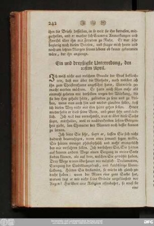 Ein und dreyßigste Unterredung, den 22sten April.