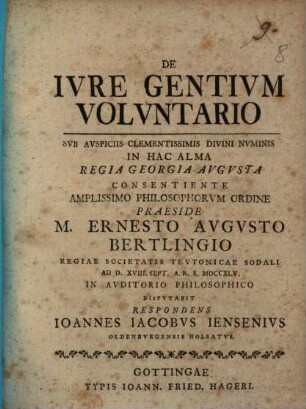 De Ivre Gentivm Volvntario