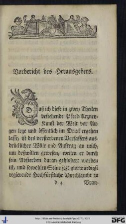Vorbericht des Herausgebers.