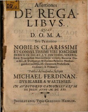Assertiones De Regalibus