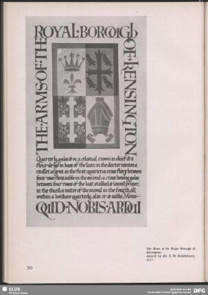 Seitengestaltung zu „The Arms of the Royal Borough of Kensington"