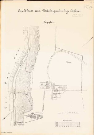 Leuchtfeuer und Nebelsignalanlage, Kap Arkona: Lageplan 1:1000