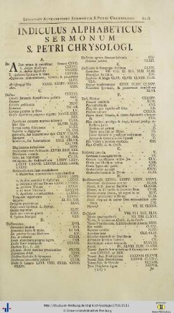Indiculus Alphabeticus; Index Evangeliorum Et Epistolarum.