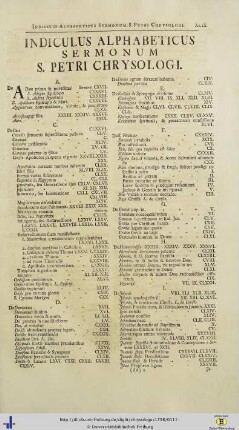 Indiculus Alphabeticus; Index Evangeliorum Et Epistolarum.