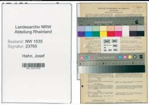 Entnazifizierung Josef Hahn , geb. 30.06.1898 (Steiger)