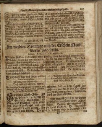 Am vierdten Sonntage nach der Erschein. Christi. - Am fünfften Sonntage nach der Erscheinung Christi.