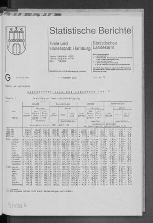 Gastgewerbe Juli bis September 1991 : Lfd. Nr. 51