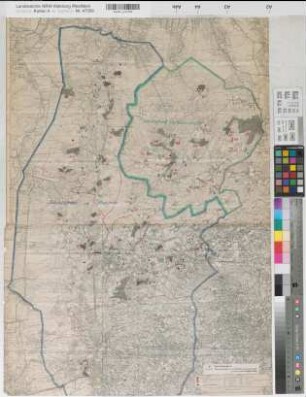 Meppen (Meppen) Schutzforst Meppen des Herzogs von Aremberg und Schutzforst Clemenswerth um 1929 1 : 100 000 78 x 55 Einzeichnung in gedruckte Karte Oberlandesgericht Hamm Nr. 7148