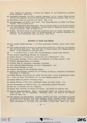 Arbeiten in Gold und Silber (Nr. 406-442)