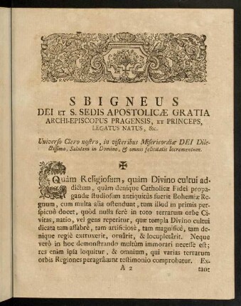 Sbigneus Dei et S. Sedis apostolicae gratia...