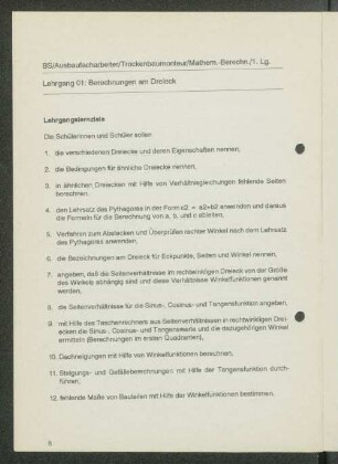 [Lehrgänge 01 bis 09]