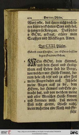 Der CXXI. Psalm - Der CXXX. Psalm