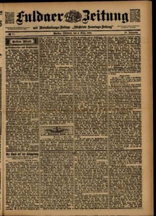 Erste Ausgabe vom Mittwoch, den 04. März 1903.