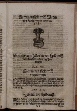 Cap. XII. Conrad von Heldtreich Dietzens Sohn