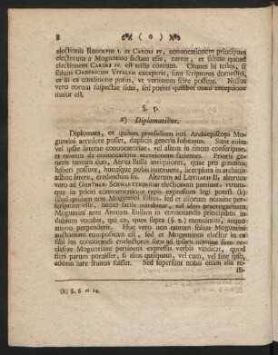 §. 5. b) Diplomatibus.