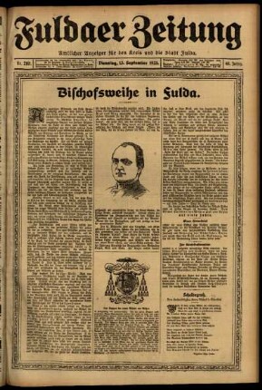 Erste Ausgabe vom Dienstag, den 13. September 1921.