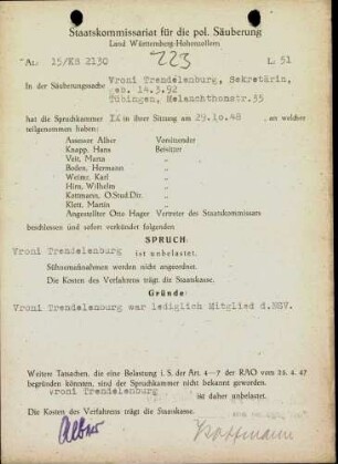 Trendelenburg, Vroni