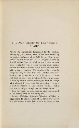 The authorship of the Kingis Quair : a new criticism