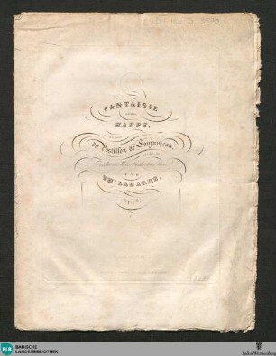 Fantaisie pour la harpe sur des motifs du Postillon de Lonjumeau d'Adolphe Adam : op. 78