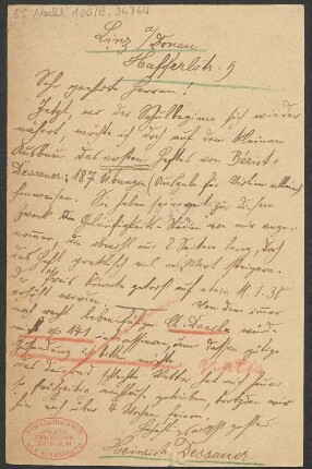 Brief an B. Schott's Söhne : 15.08.1913