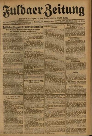 Ausgabe vom Samstag, den 28. Oktober 1922.