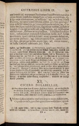 391-406, XI. Cicero Dolabellae. - XVI. Cicero Papirio Paeto S.