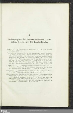 I. Bibliographie der landeskundlichen Litteratur, Geschichte der Landeskunde