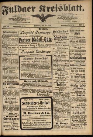 Zweite Ausgabe vom Mittwoch, den 30. März 1904.