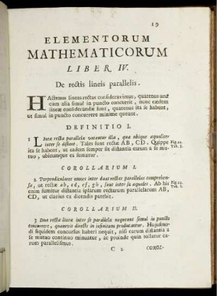 Liber IV. De rectis lineis parallelis.