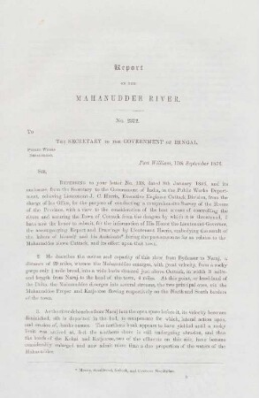 No. 2371. To the secretary to the government of Bengal