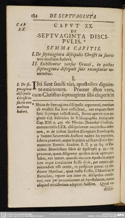 Caput XX: De Septuaginta Discipulis