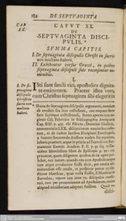 Caput XX: De Septuaginta Discipulis