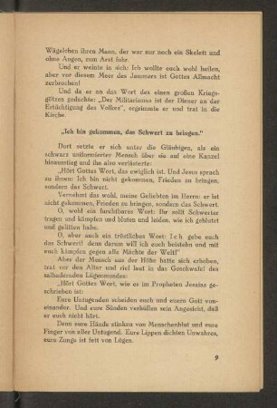 "Ich bin gekommen, das Schwert zu bringen."