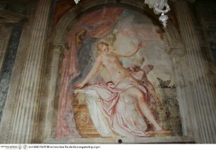 Freskendekoration mit mythologischem Zyklus, Szenen aus der Geschichte der Venus, Venus wird versehentlich von einem Pfeil Cupidos gestreift
