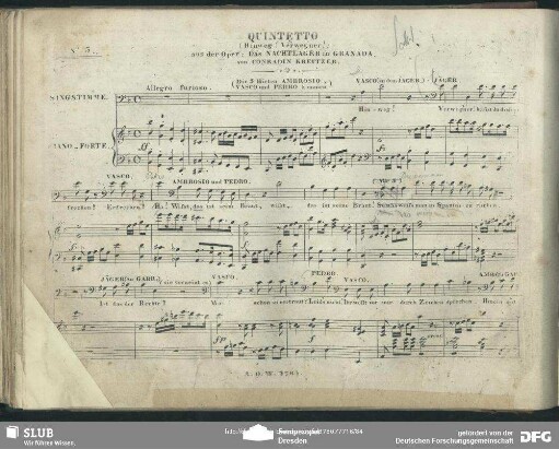 Quintetto: "Hinweg Verwegner"