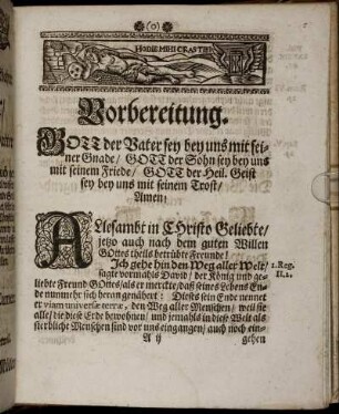 Vorbereitung; Absonderlicher Eingang; Votum; Abhandlung solcher Puncten.