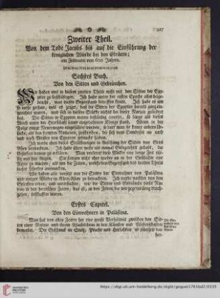 Sechstes Buch: Von den Sitten und Gebräuchen