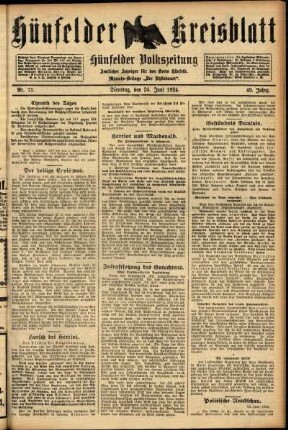 Ausgabe vom Dienstag, den 24. Juni 1924.