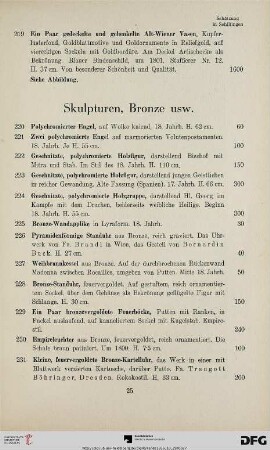 Skulpturen, Bronze usw. (Nr. 220-238)