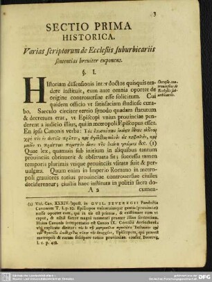 Sectio Prima Historica