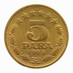 5 Para (0,05 Dinar) 1965