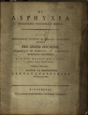 De asphyxia dissertatio inauguralis medica